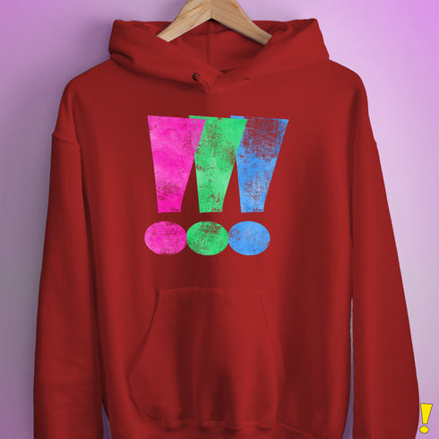 Polysexual Pride Exclamation Points Hoodie - Red